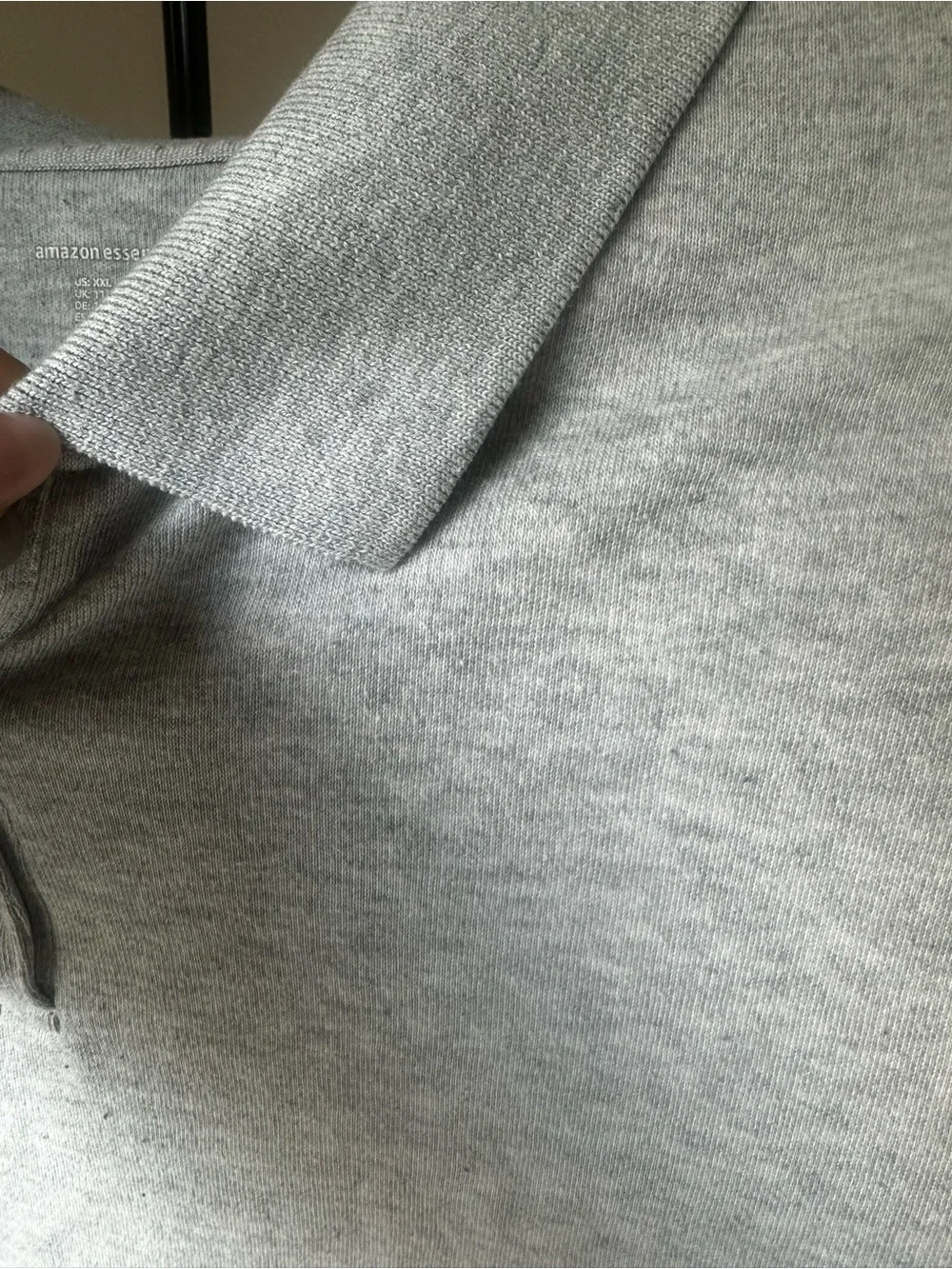 Amazon French Toast Heather Gray Long Sleeve Collared Shirt